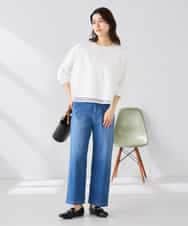 K2KGD31044 a.v.v(アー・ヴェ・ヴェ) 幾何レースドルマンカットソー グリーン