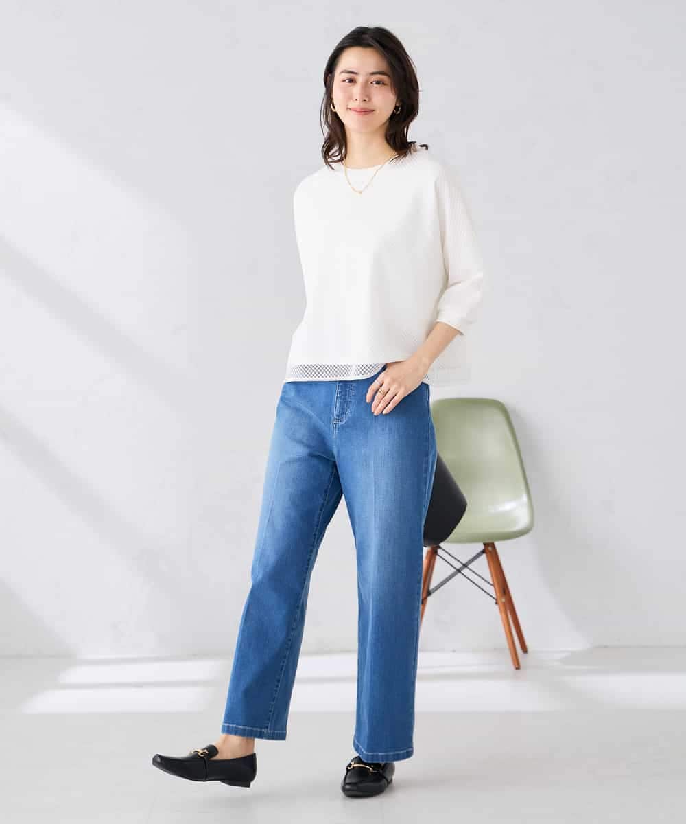 K2KGD31044 a.v.v(アー・ヴェ・ヴェ) 幾何レースドルマンカットソー グリーン