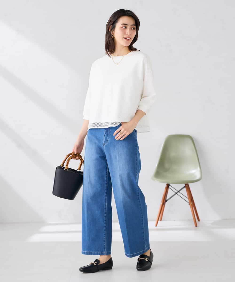 K2KGD31044 a.v.v(アー・ヴェ・ヴェ) 幾何レースドルマンカットソー グリーン