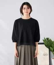 K2KGD31044 a.v.v(アー・ヴェ・ヴェ) 幾何レースドルマンカットソー グリーン