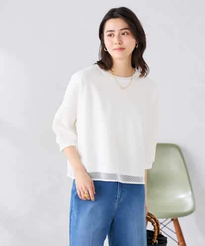 K2KGD31044 a.v.v 幾何レースドルマンカットソー