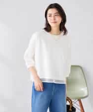 K2KGD31044 a.v.v(アー・ヴェ・ヴェ) 幾何レースドルマンカットソー ホワイト