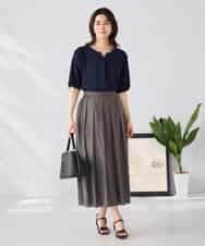 K2KGD32044 a.v.v(アー・ヴェ・ヴェ) レースジャガードスリーブトップス ネイビー