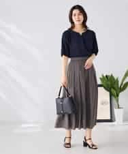 K2KGD32044 a.v.v(アー・ヴェ・ヴェ) レースジャガードスリーブトップス ネイビー