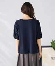 K2KGD32044 a.v.v(アー・ヴェ・ヴェ) レースジャガードスリーブトップス ネイビー