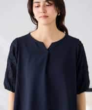 K2KGD32044 a.v.v(アー・ヴェ・ヴェ) レースジャガードスリーブトップス ネイビー