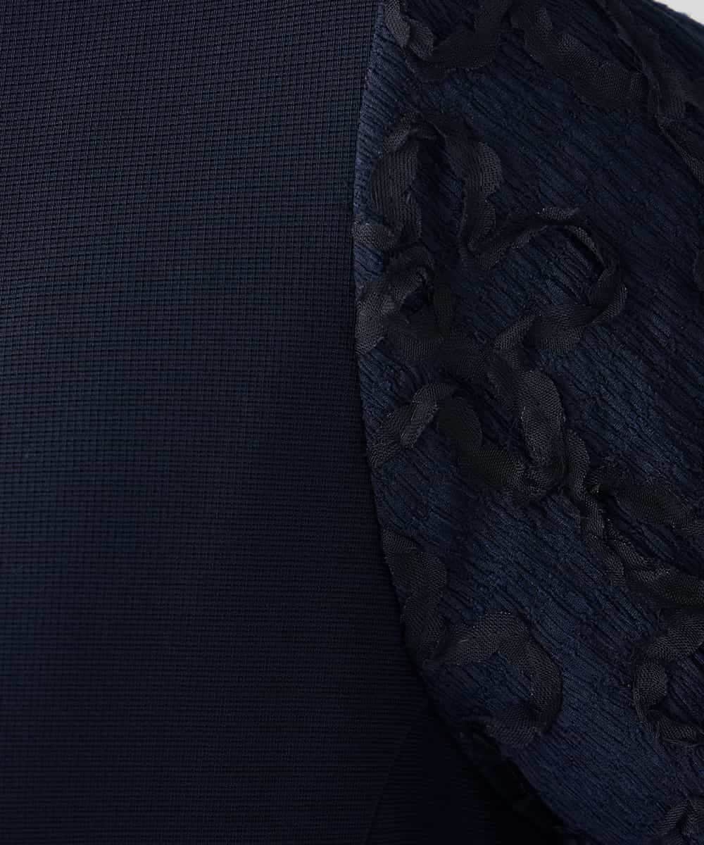 K2KGD32044 a.v.v(アー・ヴェ・ヴェ) レースジャガードスリーブトップス ネイビー