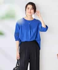 K2KGD34049 a.v.v(アー・ヴェ・ヴェ) 袖口レースチュニックカットソー ブルー