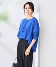 K2KGD34049 a.v.v(アー・ヴェ・ヴェ) 袖口レースチュニックカットソー ブルー