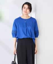 K2KGD34049 a.v.v(アー・ヴェ・ヴェ) 袖口レースチュニックカットソー ブルー