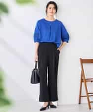 K2KGD34049 a.v.v(アー・ヴェ・ヴェ) 袖口レースチュニックカットソー ブルー