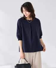 K2KGD34049 a.v.v(アー・ヴェ・ヴェ) 袖口レースチュニックカットソー ブルー