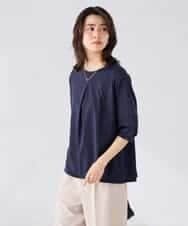 K2KGD34049 a.v.v(アー・ヴェ・ヴェ) 袖口レースチュニックカットソー ブルー