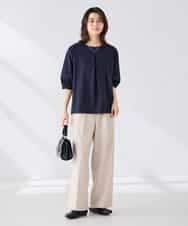 K2KGD34049 a.v.v(アー・ヴェ・ヴェ) 袖口レースチュニックカットソー ブルー