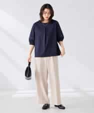 K2KGD34049 a.v.v(アー・ヴェ・ヴェ) 袖口レースチュニックカットソー ブルー