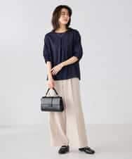 K2KGD34049 a.v.v(アー・ヴェ・ヴェ) 袖口レースチュニックカットソー ブルー