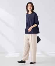 K2KGD34049 a.v.v(アー・ヴェ・ヴェ) 袖口レースチュニックカットソー ブルー