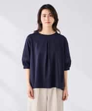 K2KGD34049 a.v.v(アー・ヴェ・ヴェ) 袖口レースチュニックカットソー ブルー