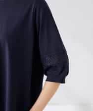 K2KGD34049 a.v.v(アー・ヴェ・ヴェ) 袖口レースチュニックカットソー ブルー