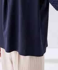 K2KGD34049 a.v.v(アー・ヴェ・ヴェ) 袖口レースチュニックカットソー ブルー