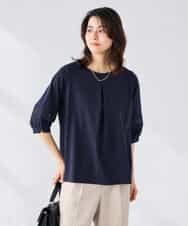 K2KGD34049 a.v.v(アー・ヴェ・ヴェ) 袖口レースチュニックカットソー ネイビー