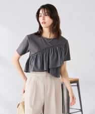 K2KGD36044 a.v.v(アー・ヴェ・ヴェ) フリルドッキングTシャツ ホワイト