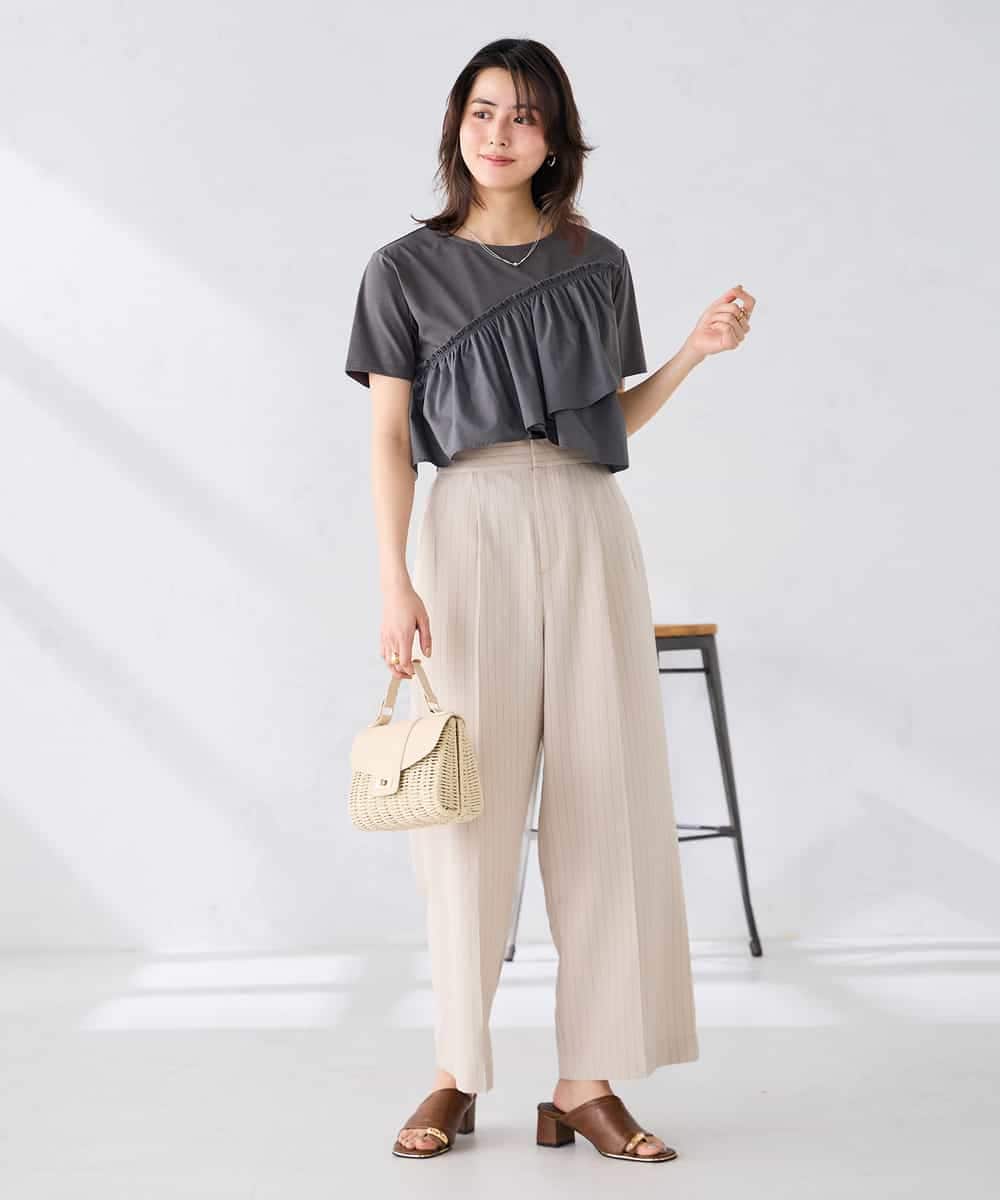 K2KGD36044 a.v.v(アー・ヴェ・ヴェ) フリルドッキングTシャツ ホワイト