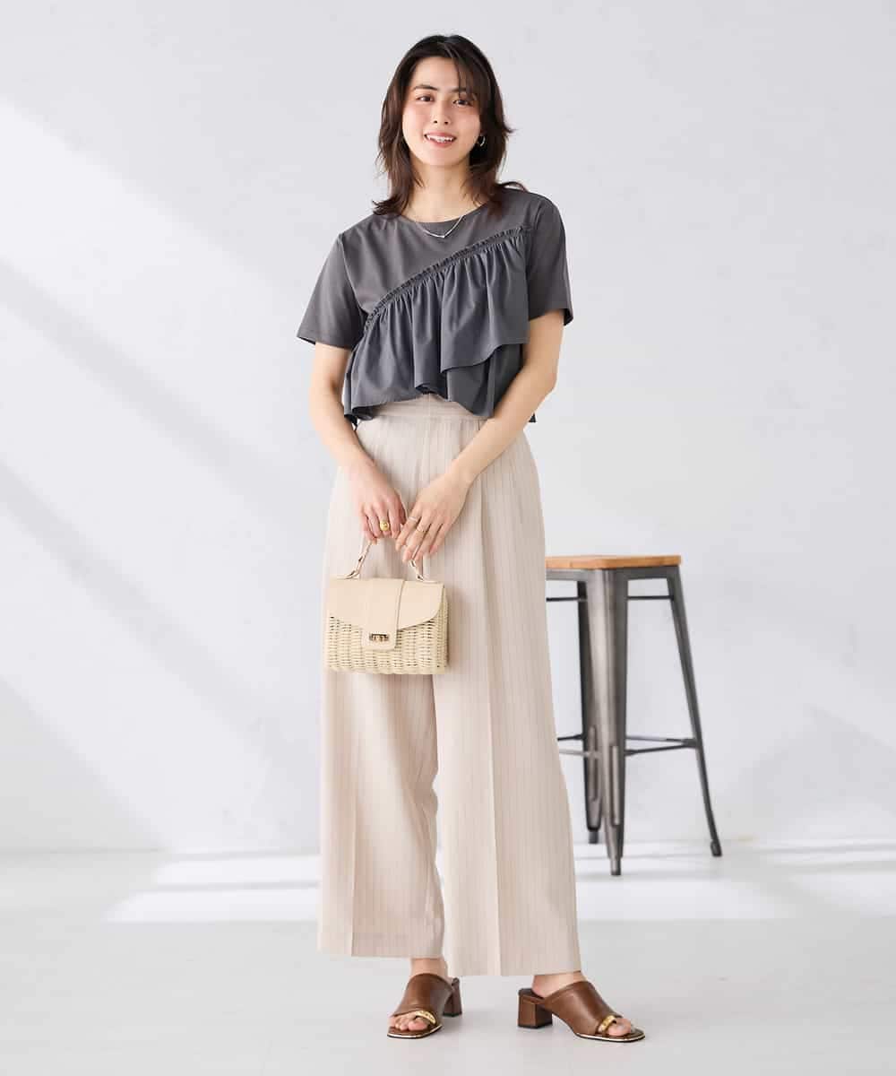 K2KGD36044 a.v.v(アー・ヴェ・ヴェ) フリルドッキングTシャツ ホワイト