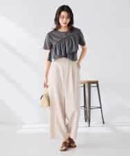 K2KGD36044 a.v.v(アー・ヴェ・ヴェ) フリルドッキングTシャツ ホワイト