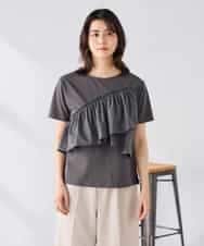 K2KGD36044 a.v.v(アー・ヴェ・ヴェ) フリルドッキングTシャツ ホワイト