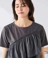 K2KGD36044 a.v.v(アー・ヴェ・ヴェ) フリルドッキングTシャツ ホワイト