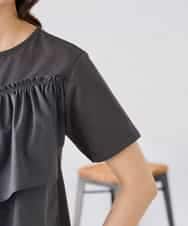 K2KGD36044 a.v.v(アー・ヴェ・ヴェ) フリルドッキングTシャツ ホワイト