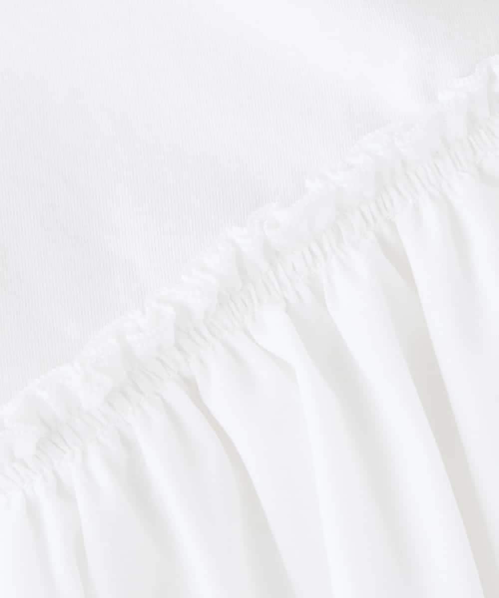 K2KGD36044 a.v.v(アー・ヴェ・ヴェ) フリルドッキングTシャツ ホワイト