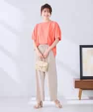 K2KGD37035 a.v.v(アー・ヴェ・ヴェ) 【接触冷感/UVカット/コットン 100%】タックドルマンスリーブカットソー オレンジ