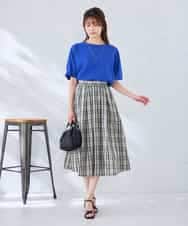 K2KGD37035 a.v.v(アー・ヴェ・ヴェ) 【接触冷感/UVカット/コットン 100%】タックドルマンスリーブカットソー オレンジ