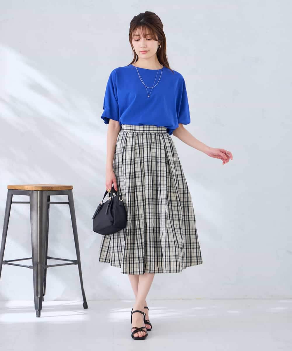 K2KGD37035 a.v.v(アー・ヴェ・ヴェ) 【接触冷感/UVカット/コットン 100%】タックドルマンスリーブカットソー オレンジ