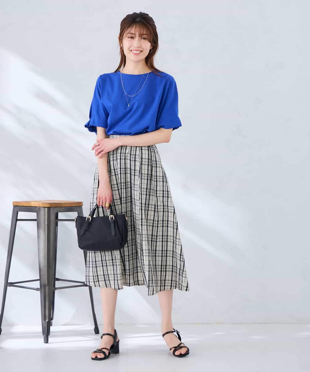 K2KGD37035 a.v.v(アー・ヴェ・ヴェ) 【接触冷感/UVカット/コットン 100%】タックドルマンスリーブカットソー オレンジ