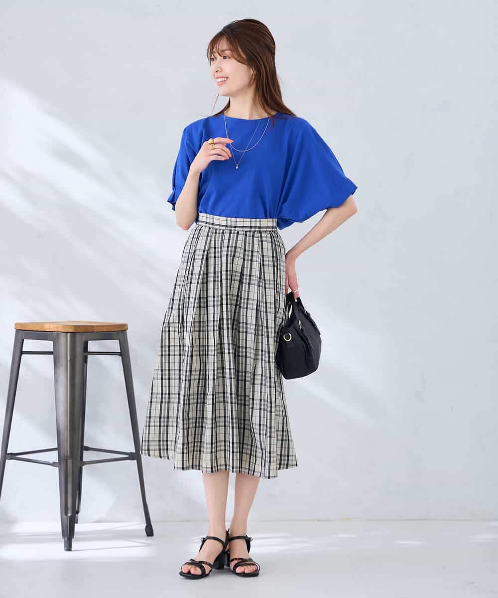 K2KGD37035 a.v.v(アー・ヴェ・ヴェ) 【接触冷感/UVカット/コットン 100%】タックドルマンスリーブカットソー オレンジ