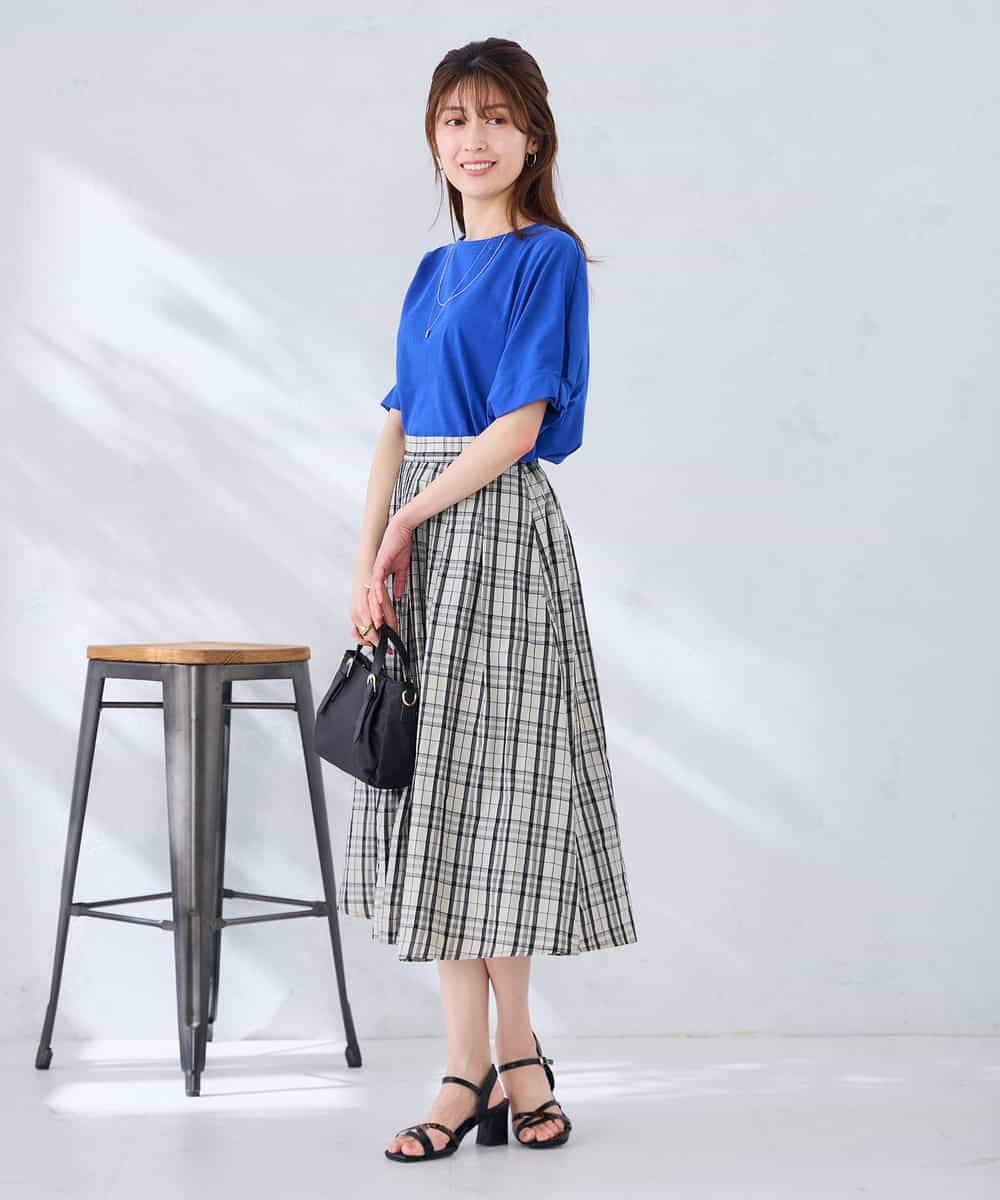 K2KGD37035 a.v.v(アー・ヴェ・ヴェ) 【接触冷感/UVカット/コットン 100%】タックドルマンスリーブカットソー オレンジ