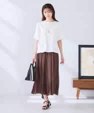 K2KGD37035 a.v.v(アー・ヴェ・ヴェ) 【接触冷感/UVカット/コットン 100%】タックドルマンスリーブカットソー オレンジ