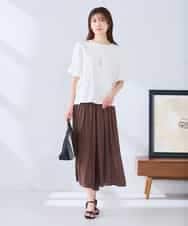 K2KGD37035 a.v.v(アー・ヴェ・ヴェ) 【接触冷感/UVカット/コットン 100%】タックドルマンスリーブカットソー オレンジ