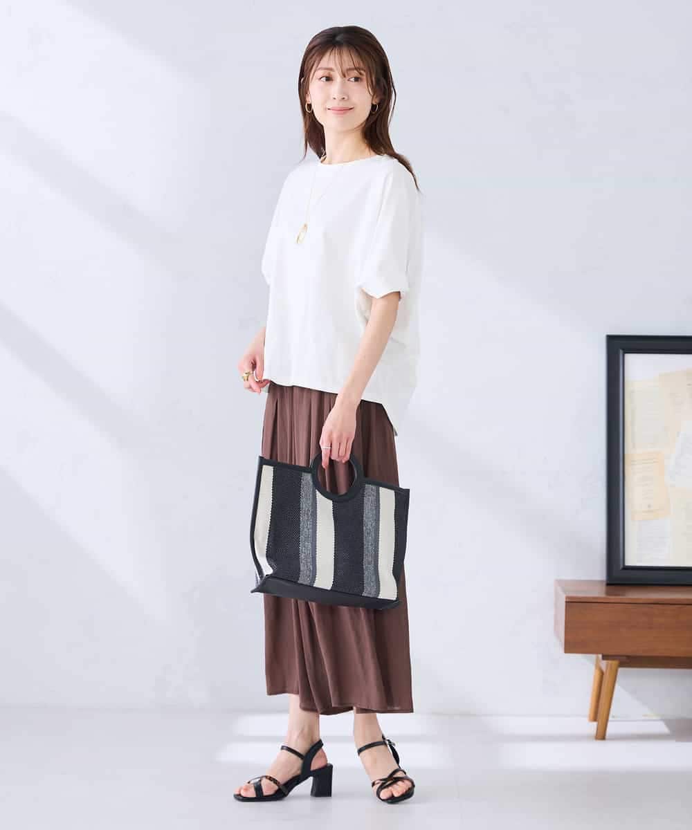 K2KGD37035 a.v.v(アー・ヴェ・ヴェ) 【接触冷感/UVカット/コットン 100%】タックドルマンスリーブカットソー オレンジ