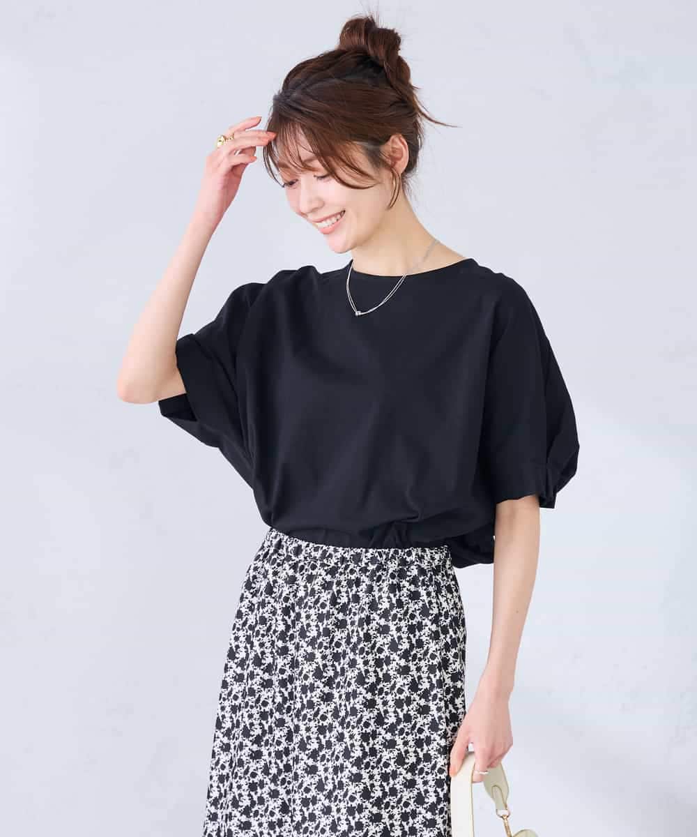 K2KGD37035 a.v.v(アー・ヴェ・ヴェ) 【接触冷感/UVカット/コットン 100%】タックドルマンスリーブカットソー オレンジ