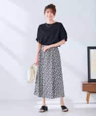 K2KGD37035 a.v.v(アー・ヴェ・ヴェ) 【接触冷感/UVカット/コットン 100%】タックドルマンスリーブカットソー オレンジ