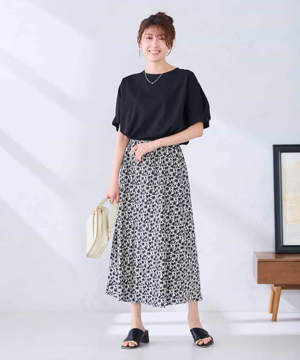 K2KGD37035 a.v.v(アー・ヴェ・ヴェ) 【接触冷感/UVカット/コットン 100%】タックドルマンスリーブカットソー オレンジ