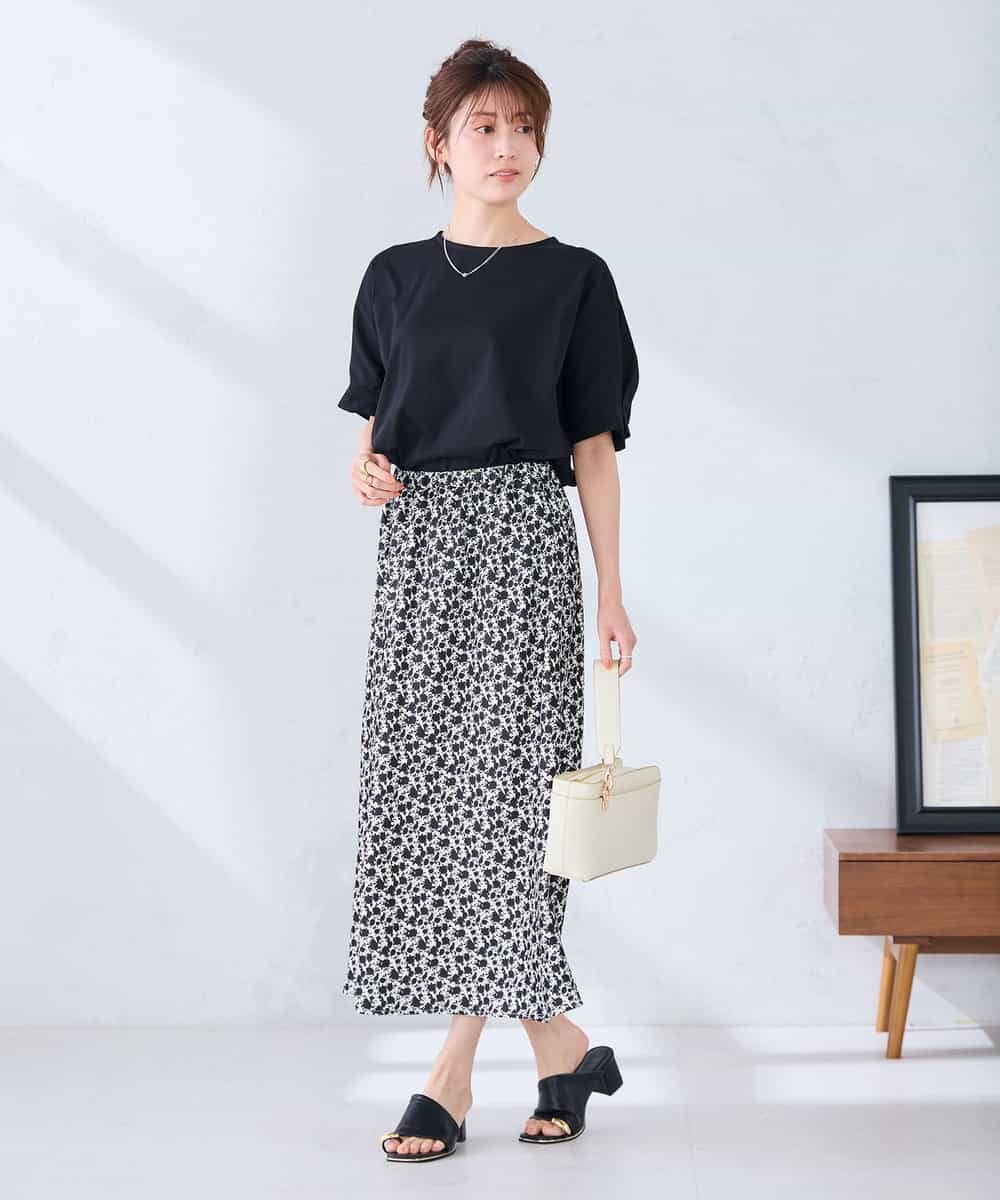 K2KGD37035 a.v.v(アー・ヴェ・ヴェ) 【接触冷感/UVカット/コットン 100%】タックドルマンスリーブカットソー オレンジ