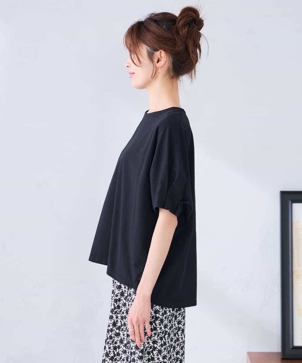 K2KGD37035 a.v.v(アー・ヴェ・ヴェ) 【接触冷感/UVカット/コットン 100%】タックドルマンスリーブカットソー オレンジ