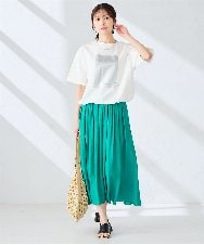 K2KGD38035 a.v.v(アー・ヴェ・ヴェ) 裾ドロストロゴTシャツ ホワイト