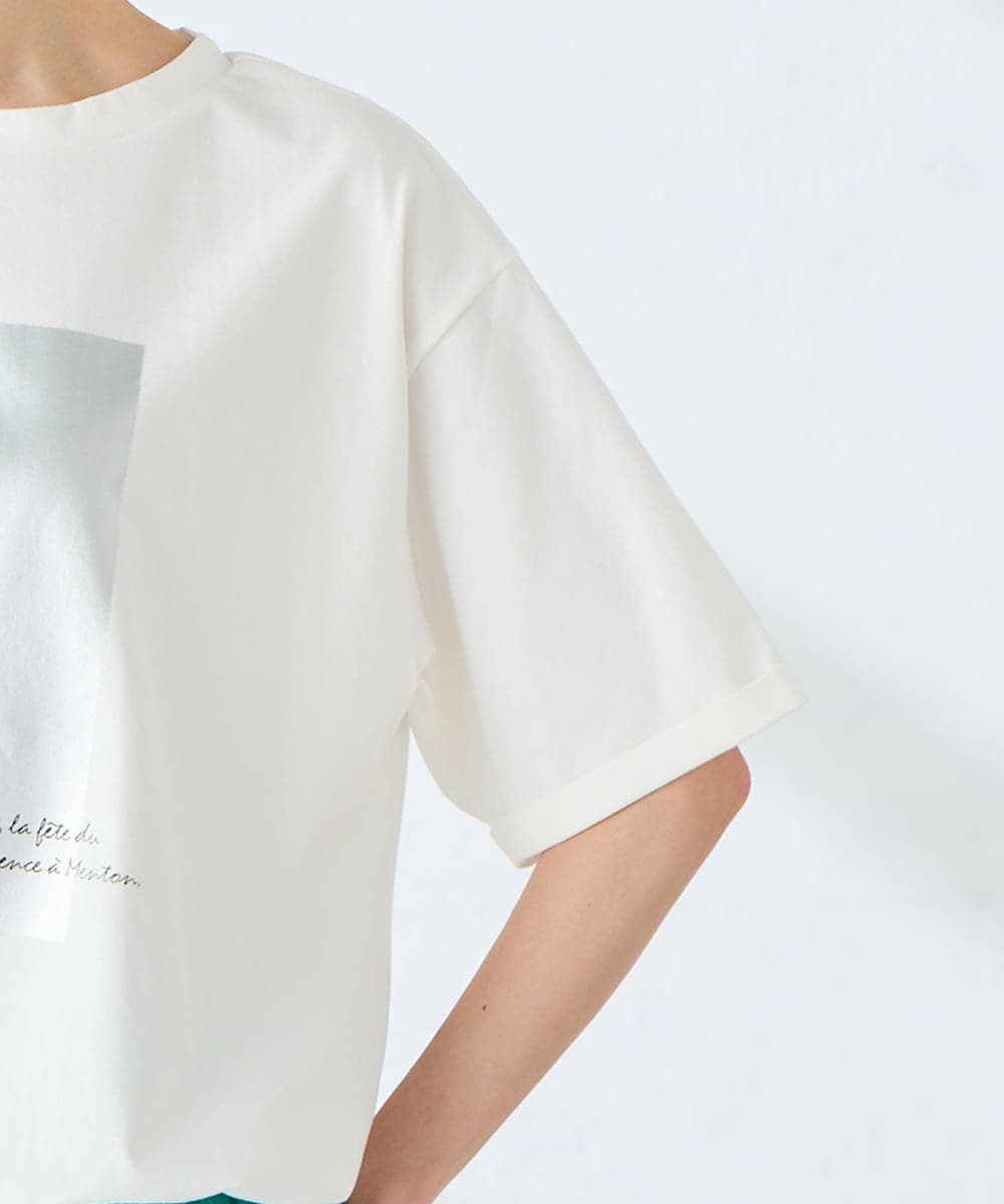 K2KGD38035 a.v.v(アー・ヴェ・ヴェ) 裾ドロストロゴTシャツ ホワイト