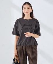 K2KGD38035 a.v.v(アー・ヴェ・ヴェ) 【新色追加】裾ドロストロゴTシャツ ホワイト